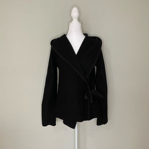Title Nine 100% Merino Wool Hooded Wrap Around Sweater S
